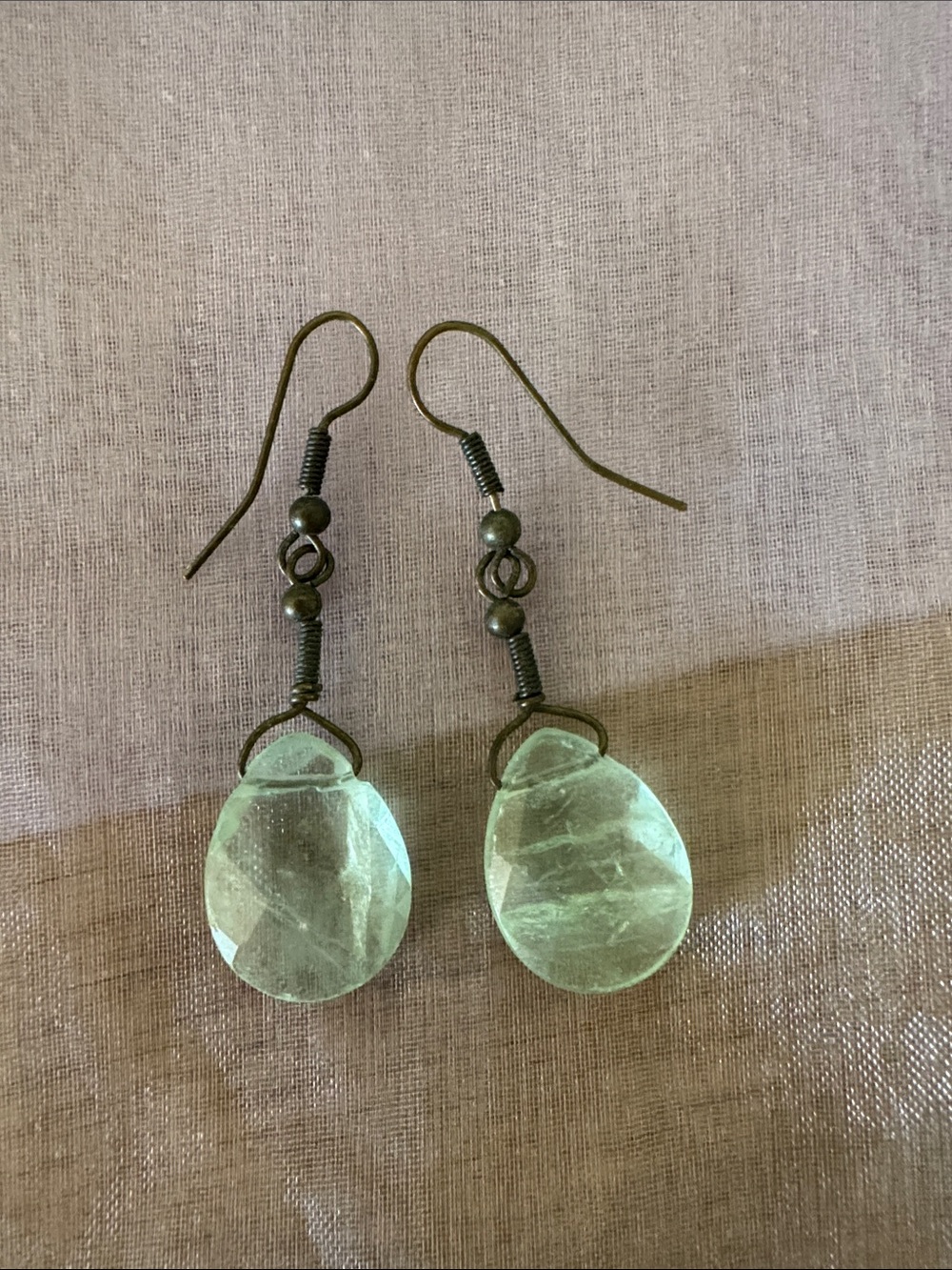 Green Teardrop Dangle Earrings - Elegant Women's Jewelry